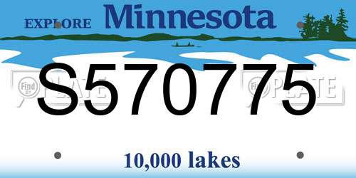 S570775 Minnesota License Plate