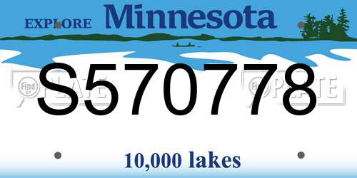 S570778 Minnesota License Plate