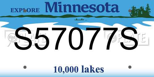 S57077S Minnesota License Plate