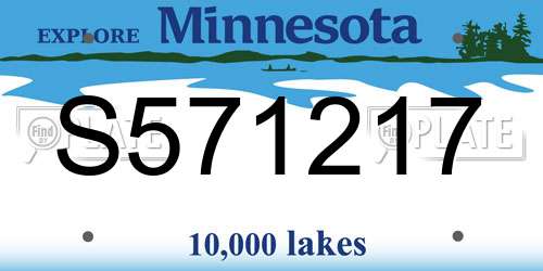 S571217 Minnesota License Plate