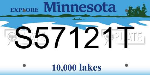 S57121T Minnesota License Plate