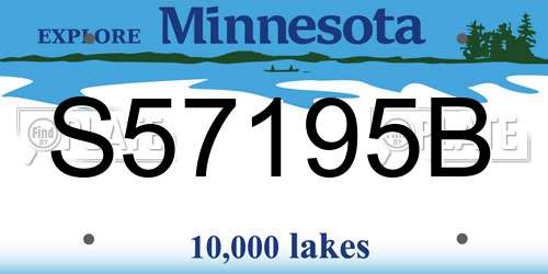 S57195B Minnesota License Plate