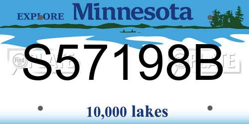 S57198B Minnesota License Plate