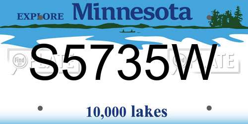 S5735W Minnesota License Plate