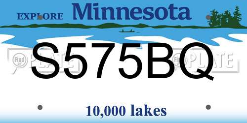 S575BQ Minnesota License Plate
