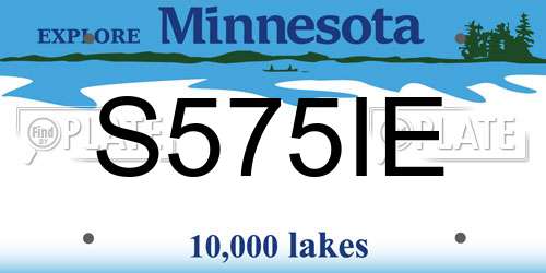 S575IE Minnesota License Plate