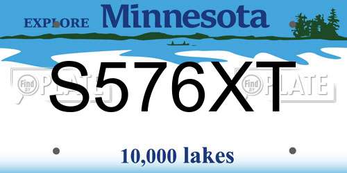S576XT Minnesota License Plate