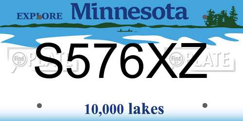 S576XZ Minnesota License Plate