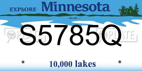 S5785Q Minnesota License Plate