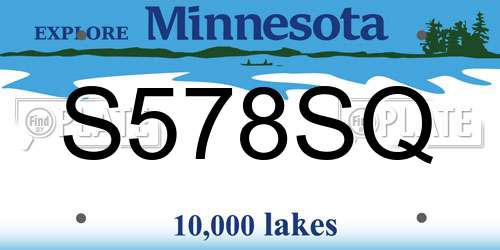 S578SQ Minnesota License Plate