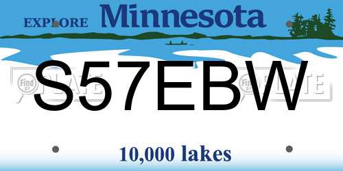 S57EBW Minnesota License Plate