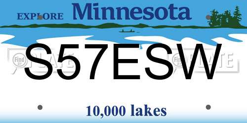 S57ESW Minnesota License Plate