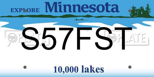 S57FST Minnesota License Plate