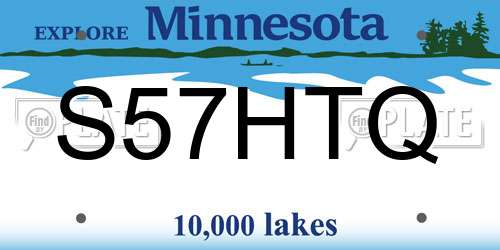 S57HTQ Minnesota License Plate