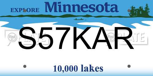 S57KAR Minnesota License Plate