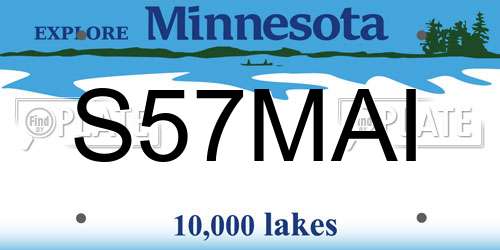 S57MAI Minnesota License Plate