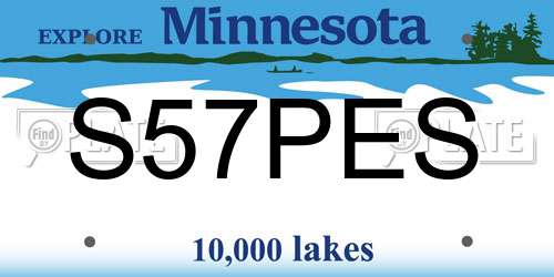 S57PES Minnesota License Plate