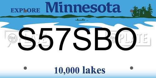 S57SBO Minnesota License Plate