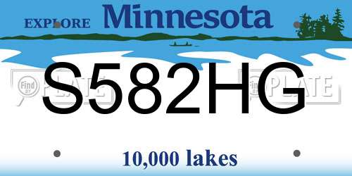 S582HG Minnesota License Plate