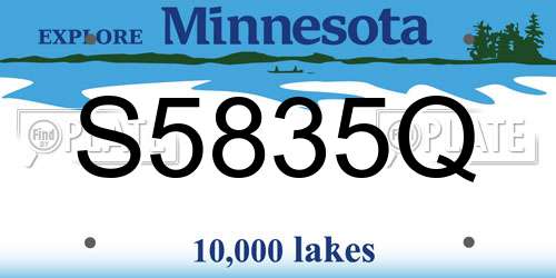 S5835Q Minnesota License Plate