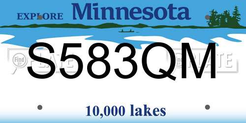 S583QM Minnesota License Plate