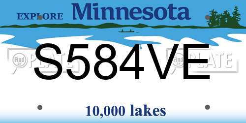 S584VE Minnesota License Plate