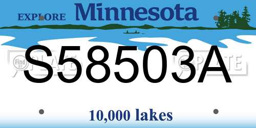 S58503A Minnesota License Plate