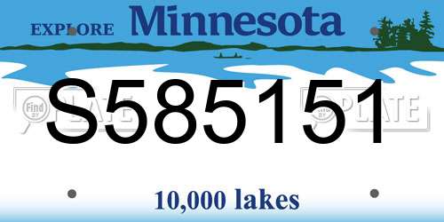 S585151 Minnesota License Plate