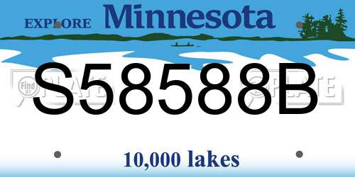 S58588B Minnesota License Plate