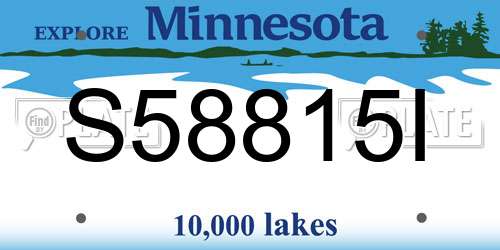 S58815I Minnesota License Plate