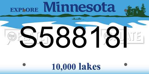 S58818I Minnesota License Plate