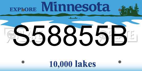 S58855B Minnesota License Plate