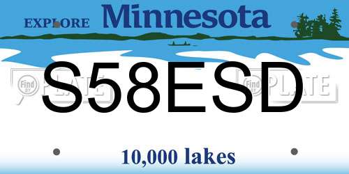 S58ESD Minnesota License Plate