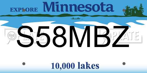 S58MBZ Minnesota License Plate