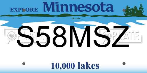 S58MSZ Minnesota License Plate