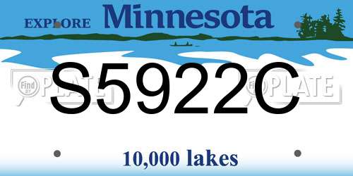 S5922C Minnesota License Plate