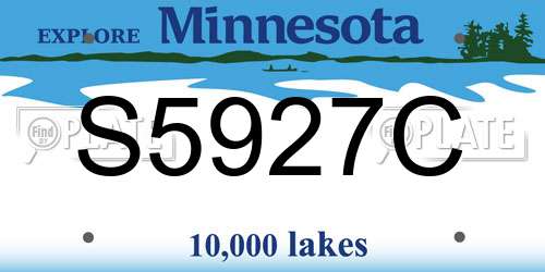 S5927C Minnesota License Plate
