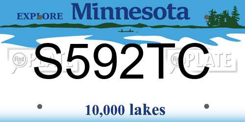 S592TC Minnesota License Plate
