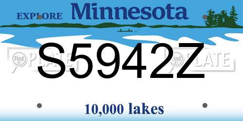 S5942Z Minnesota License Plate