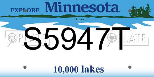 S5947T Minnesota License Plate