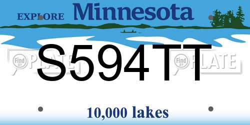 S594TT Minnesota License Plate