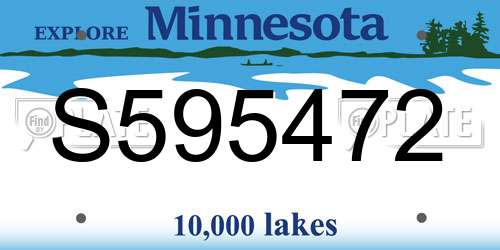S595472 Minnesota License Plate