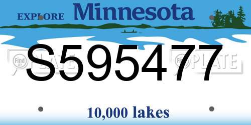 S595477 Minnesota License Plate