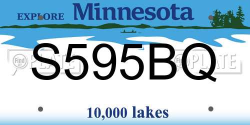 S595BQ Minnesota License Plate