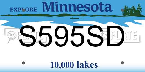 S595SD Minnesota License Plate