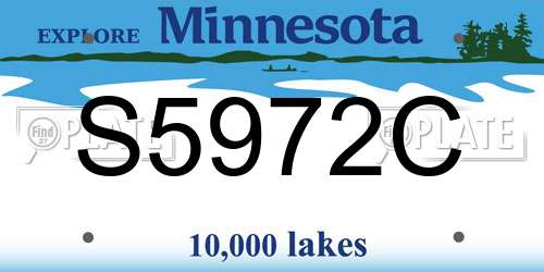 S5972C Minnesota License Plate