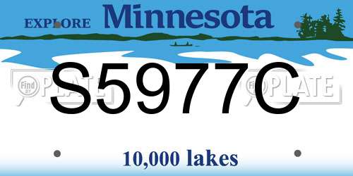 S5977C Minnesota License Plate