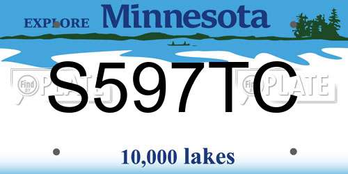 S597TC Minnesota License Plate