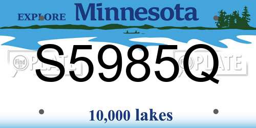 S5985Q Minnesota License Plate