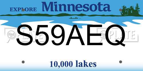 S59AEQ Minnesota License Plate